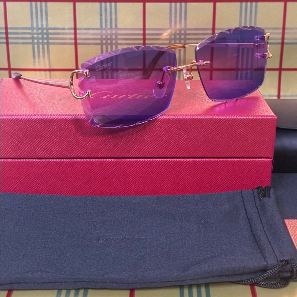 Cartier Big C Unisex Rimless Sunglasses